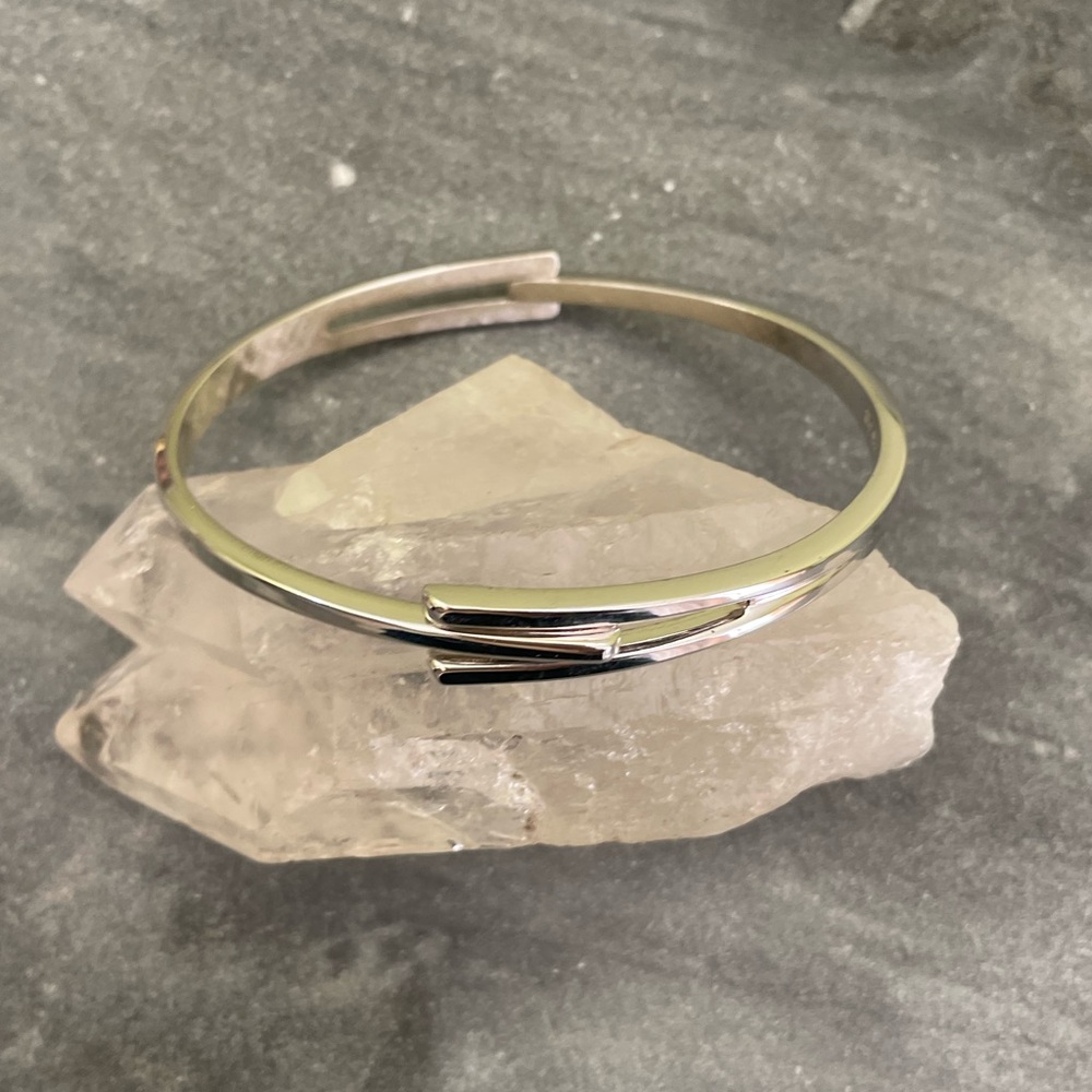 Vintage Avon Silver Modernist Cuff Bracelet